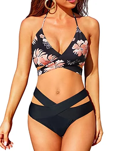 Push - up bikini top to enhance the bust for a confident beach appearancePush Up High Waisted Two Piece Swimsuit Sets for Women Bikini