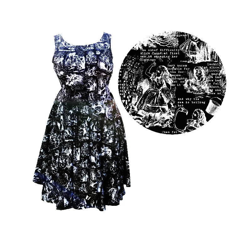 Shift Women Dress with a Simple and Classic Design for Everyday WearDown The Rabbit Hole Print Dress