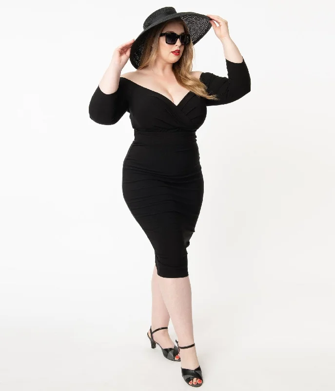 Ball Gown Women Dress with a Full Skirt for a Princess - like LookUnique Vintage Plus Size Black Shailene Pencil Dress