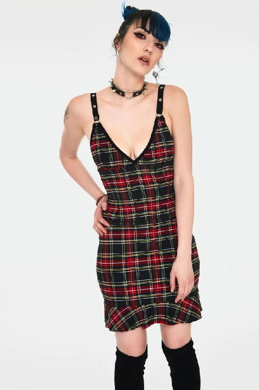 Mini Women Dress with a Short Hem for a Young and Trendy StyleDisgraced Tartan Mini Dress