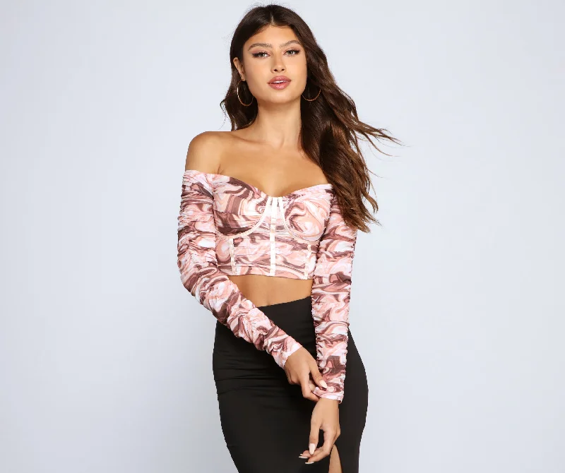 Ruffled Cuff Women Long Sleeve Top with a Feminine TouchStunning Vibes Corset Crop Top