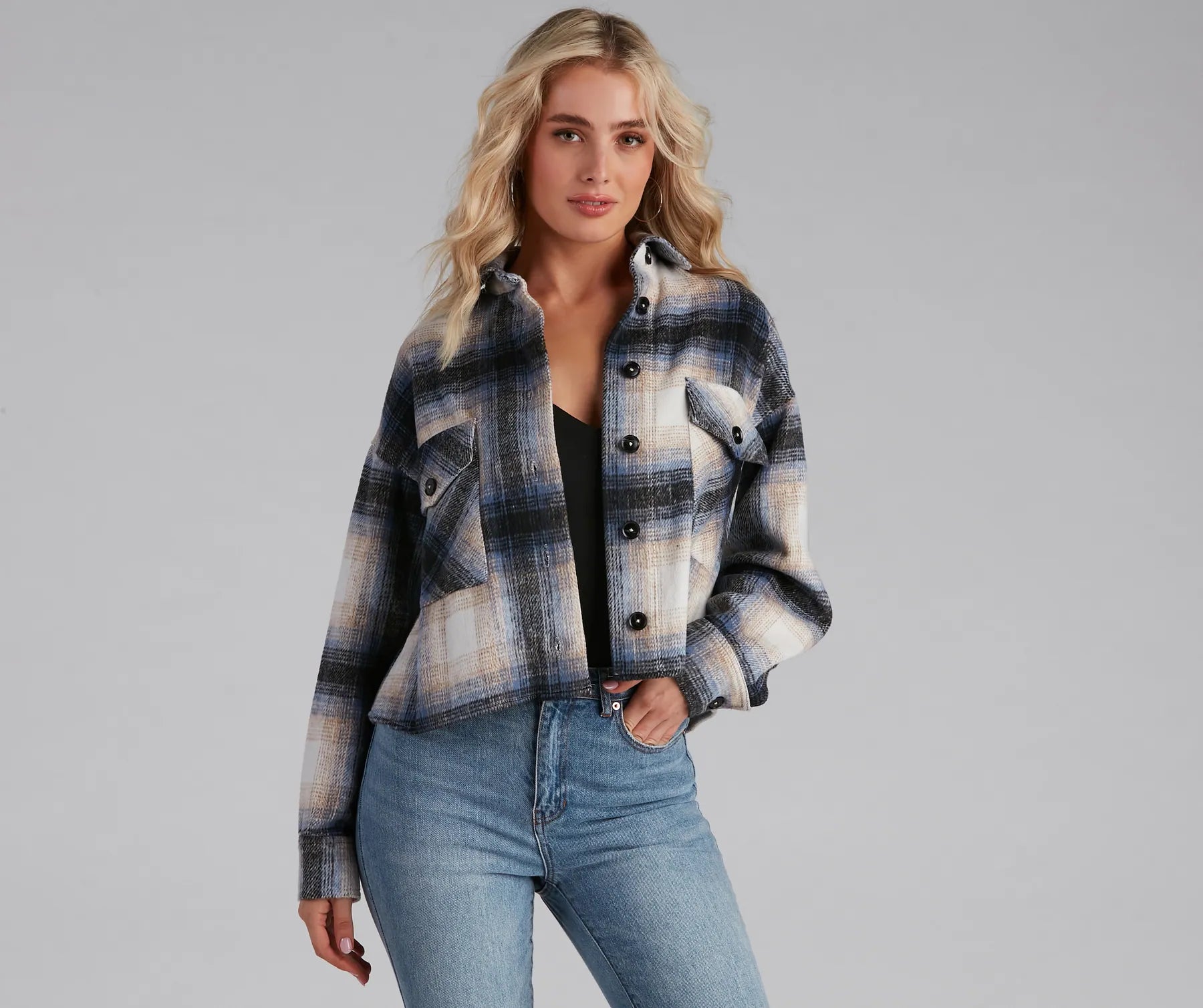 Plaid Women Long Sleeve Top for a Preppy VibeCozy Vibes Plaid Shacket