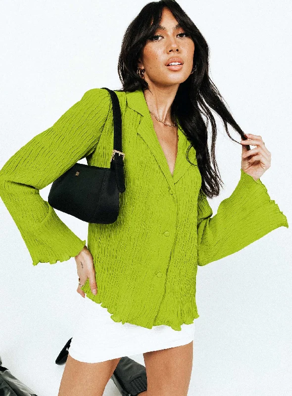 Puffer - Sleeve Women Long Sleeve Top for a Fashion - Forward LookSelma Shirt Green