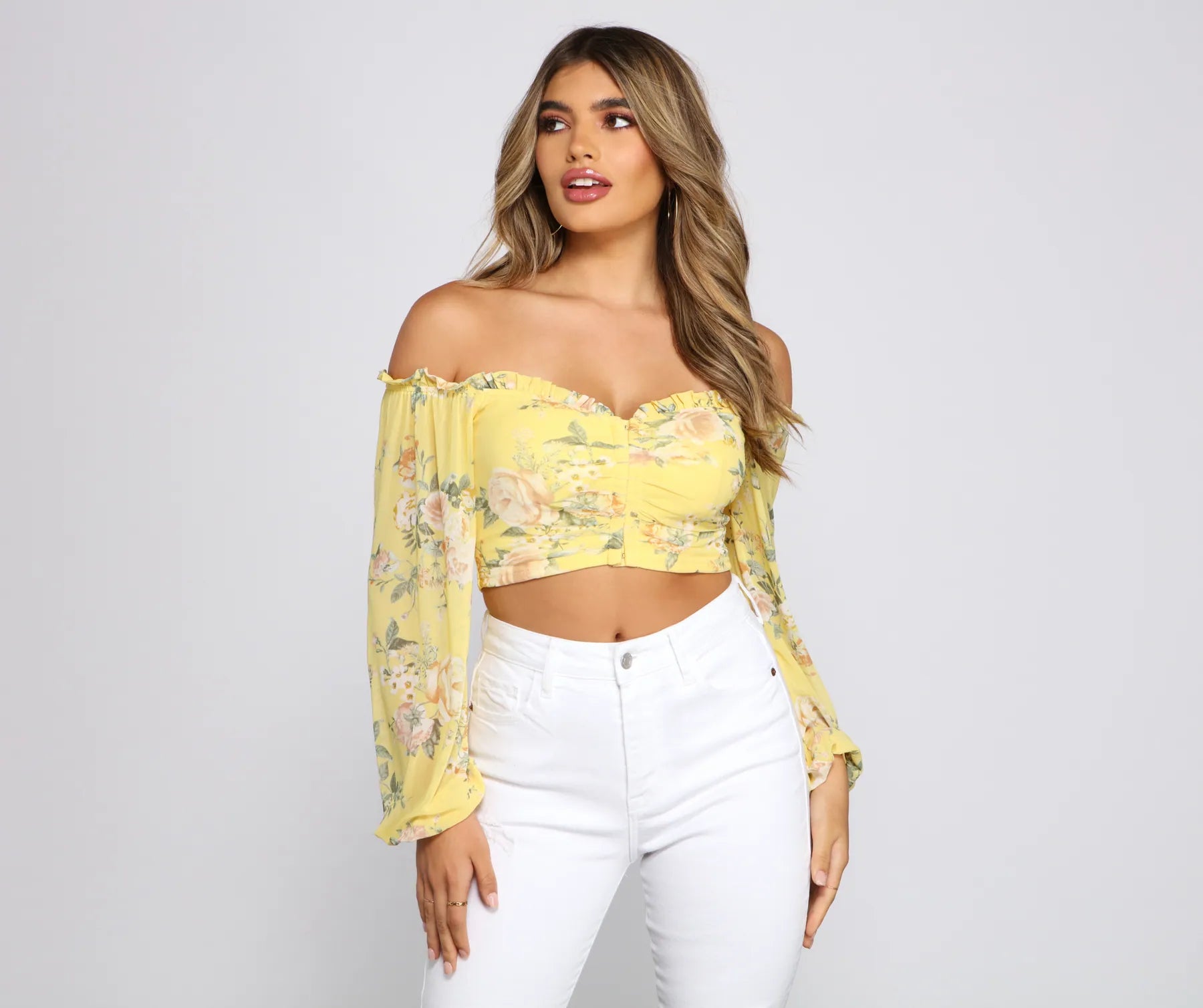 Plaid Women Long Sleeve Top for a Preppy VibeOff The Shoulder Floral Sensation Crop Top