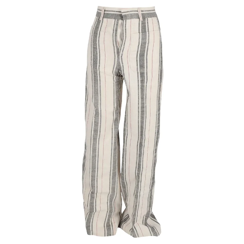 Christian Dior Pin Stripe Pants in Ivory Cotton