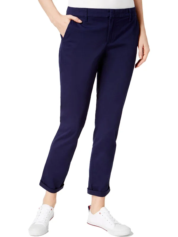 Hampton Womens Slim Fit Low-Rise Chino Pants