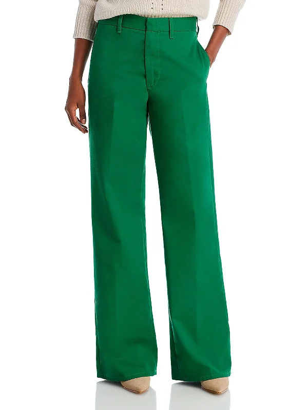 Womens Cotton Super High Rise Wide Leg Pants