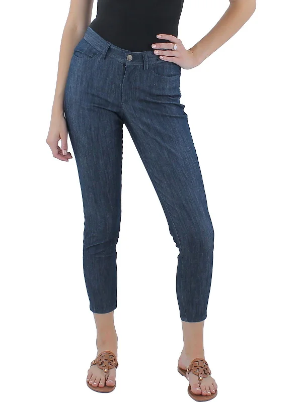 Womens Cropped Mid-Rise Skinny Pants