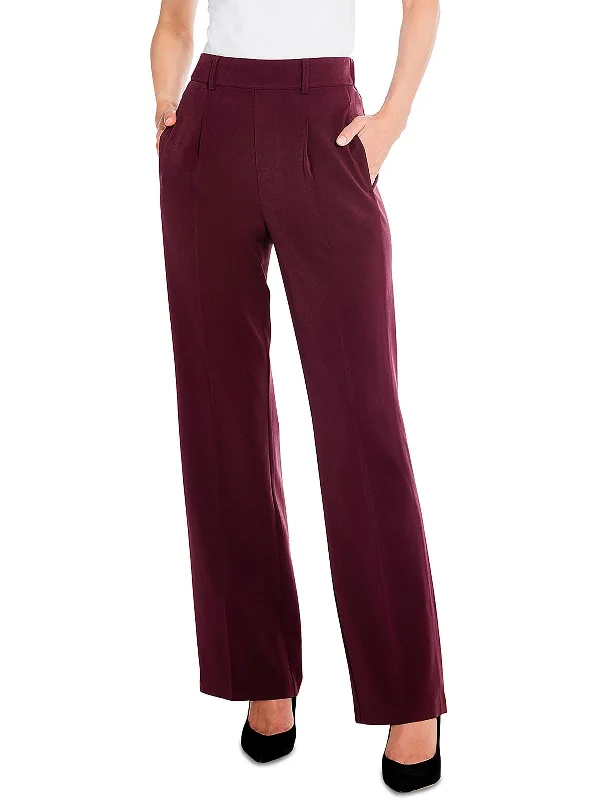 Womens High Rise Dressy Wide Leg Pants