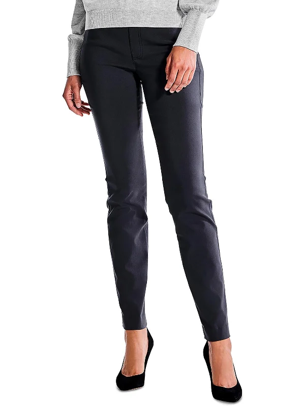 Womens High Rise Viscose Straight Leg Pants