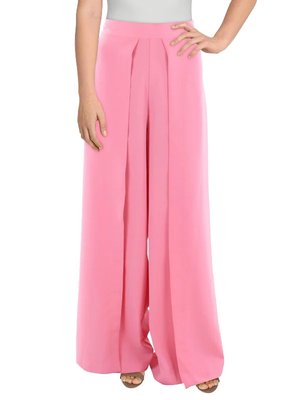 Womens High Waist Pleated Wide Leg Pants