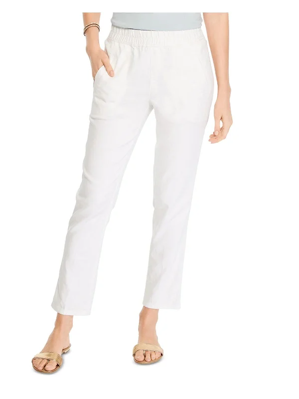 Womens Linen Ankle Ankle Pants