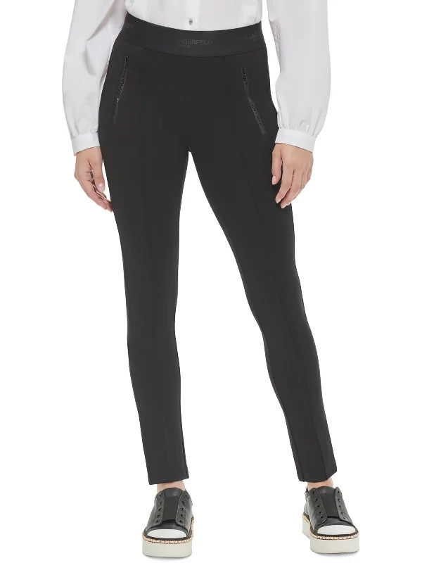 Womens Logo Zip Detail Skinny Pants