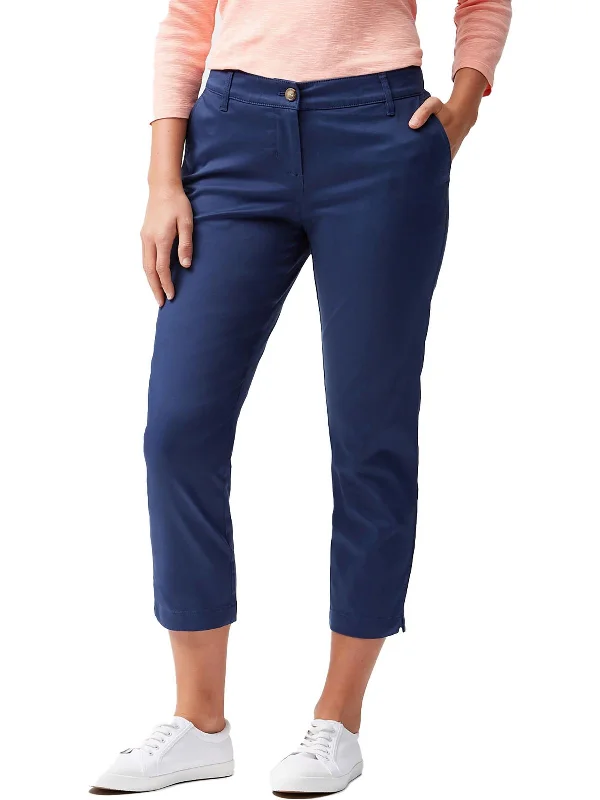 Womens Tencel Crop Ankle Pants