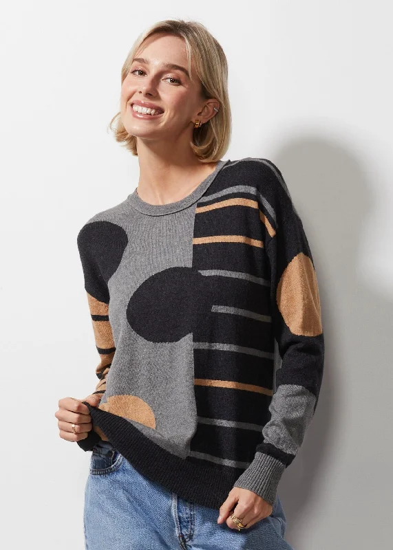 Cropped Women Sweater to Pair with High - Waisted BottomsSpot On Sweater - Cloud