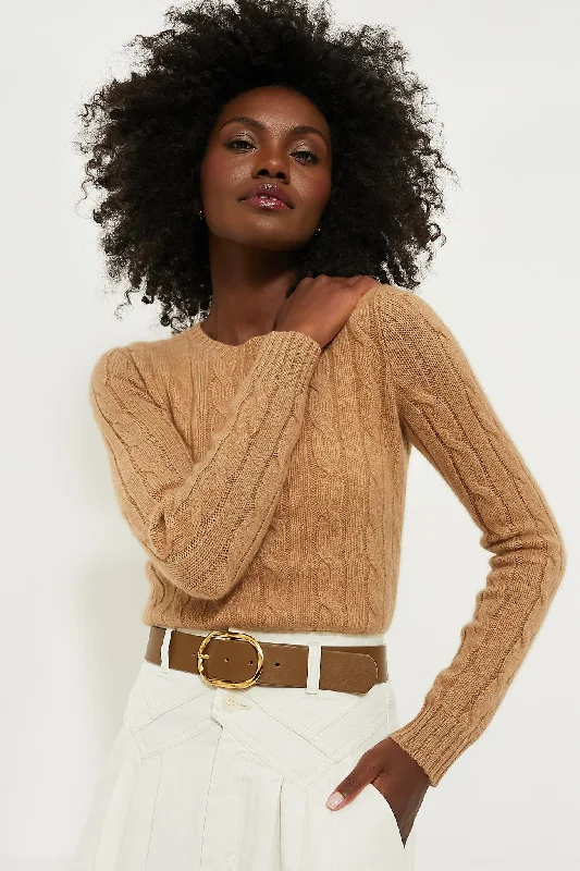 Button - Down Women Sweater for a Versatile LookCollection Camel Melange Julianna Classic Cashmere Pullover