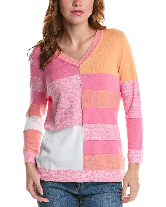 Color - Blocked Women Sweater for a Bold Fashion StatementEdinburgh Knitwear Marled Colorblocked Sweater