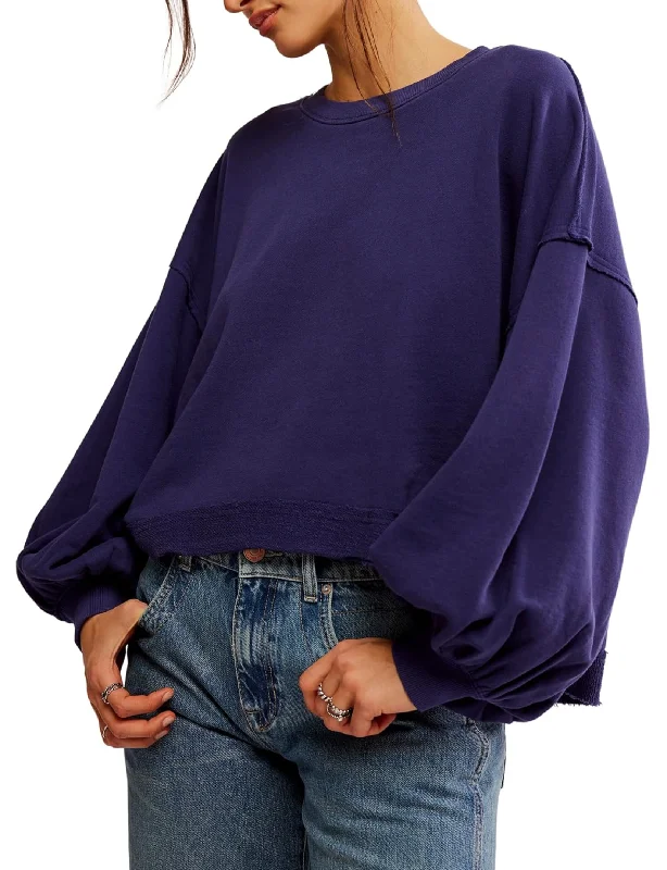 Cashmere Women Sweater with a Luxurious Soft TouchTrish Sweatshirt, Eclipse