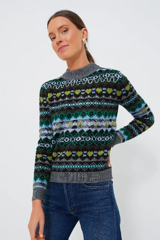 Striped Women Sweater with a Timeless PatternGreen Opaco Sweater