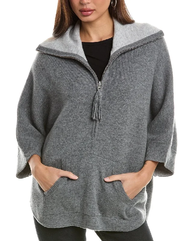 Oversized Women Sweater for a Cozy and Fashionable LookHannah Rose Reversible Wool & Cashmere-Blend Poncho