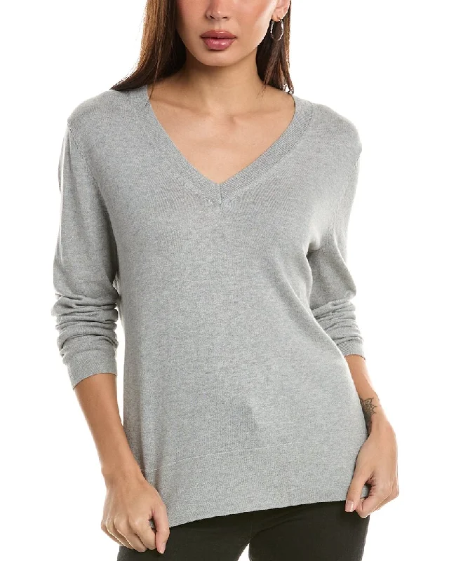 Cable - Knit Women Sweater with Intricate PatternsHannah Rose Santa Monica Cashmere-Blend Pullover