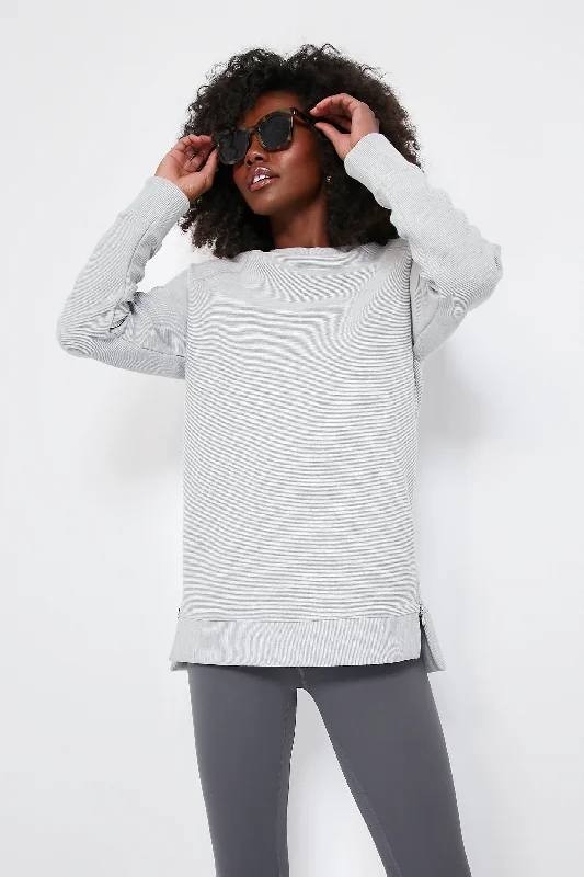 V - Neck Women Sweater to Elongate the NecklineLight Grey Marl Manning Sweatshirt