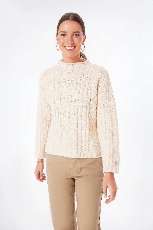 Cashmere Women Sweater with a Luxurious Soft TouchNatural Fisherman Skipper Wool Pullover