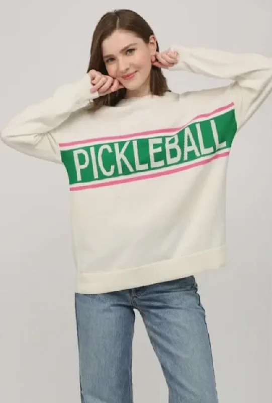 Plus - Size Women Sweater with a Flattering FitPickleball Crewneck Sweater