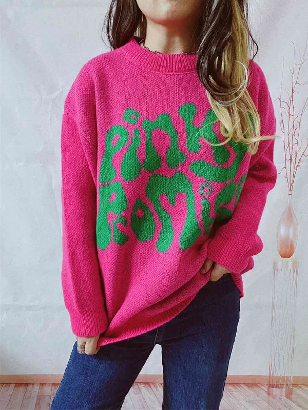 Plus - Size Women Sweater with a Flattering FitPINKY PROMISE Graphic Sweater