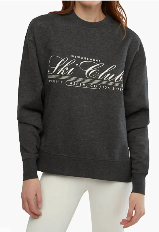 Turtleneck Women Sweater for a Classic and Elegant StyleSki Club Sweatshirt In Grey