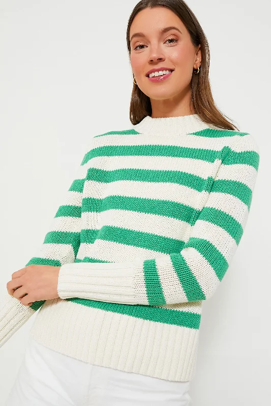 Organic Cotton Women Sweater for an Eco - Friendly ChoiceThe Cream and Green Tatum