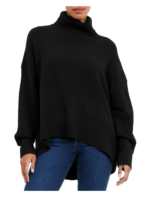 Oversized Women Sweater for a Cozy and Fashionable LookWomens Ribbed Trim Knit Turtleneck Sweater