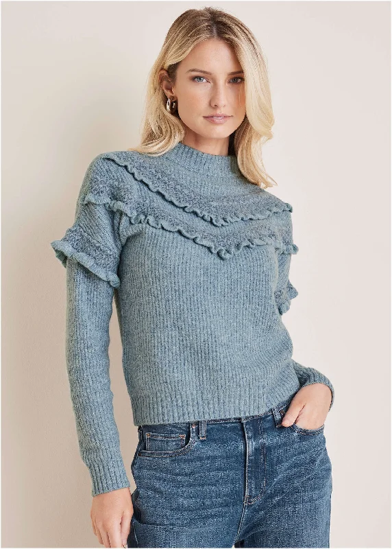 Turtleneck Women Sweater for a Classic and Elegant StyleCheveron Sweater  - Tourmaline