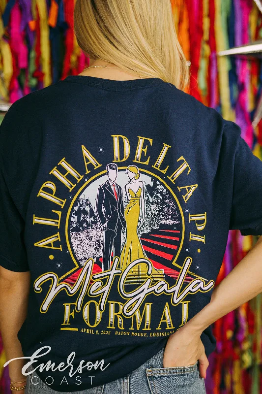 Pocketed Women T Shirt for Added FunctionalityAlpha Delta Pi Formal Met Gala Tee