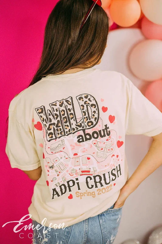 Striped Women T Shirt in a Classic PatternAlpha Delta Pi Wild About ADPI Crush Semi Formal Tee