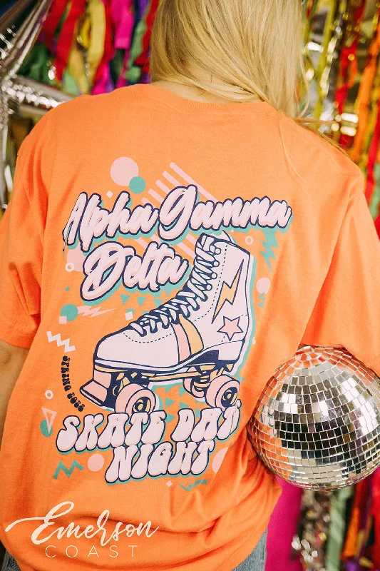 Sequined Women T Shirt for a Sparkly Night OutAlpha Gamma Delta Skate Date Party Tee