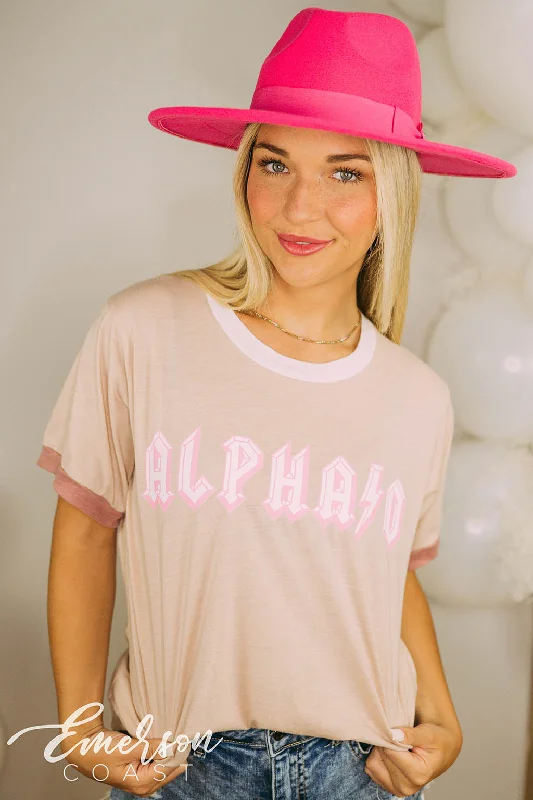 Tie - Dye Women T Shirt with a Bohemian VibeAlpha O Recruitment Colorblock Ringer Tee