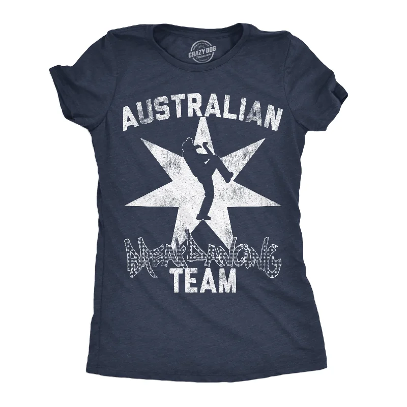 Distressed Women T Shirt with a Laid - Back AestheticAustralian Break Dancing Team Women's T Shirt