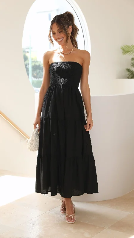 Off - the - Shoulder Women Dress for a Romantic and Feminine LookOff - the - Shoulder Women Dress for a Romantic and Feminine LookBrooke Maxi Dress - Black