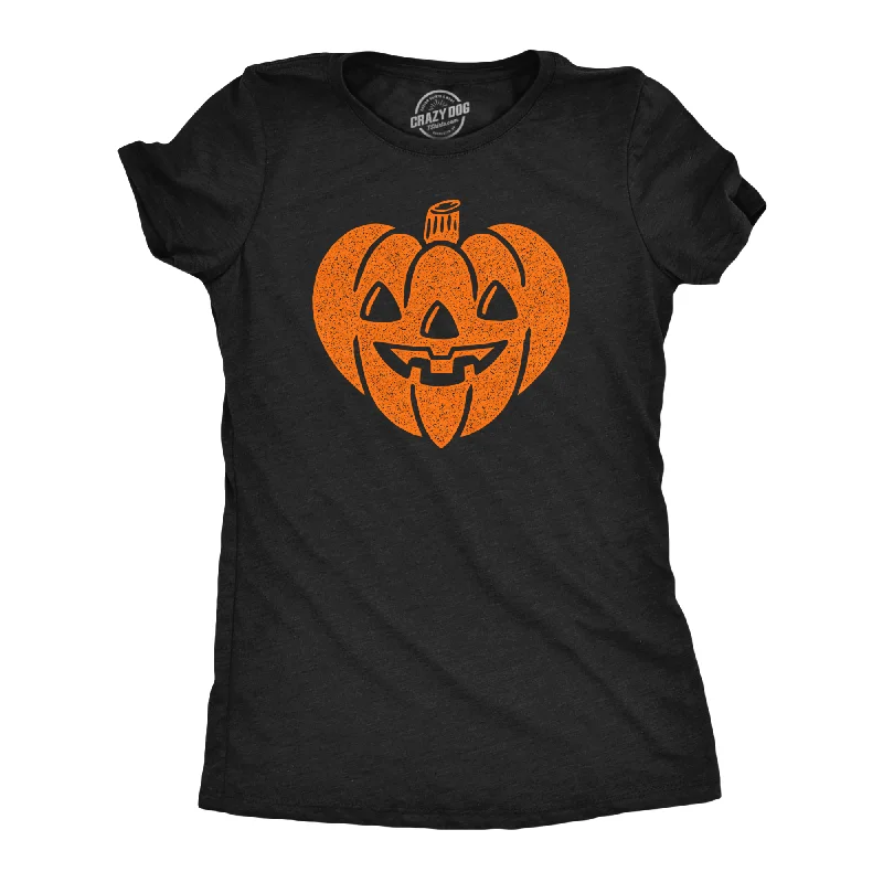 Striped Women T Shirt in a Classic PatternCarved Pumpkin Heart Women's T Shirt