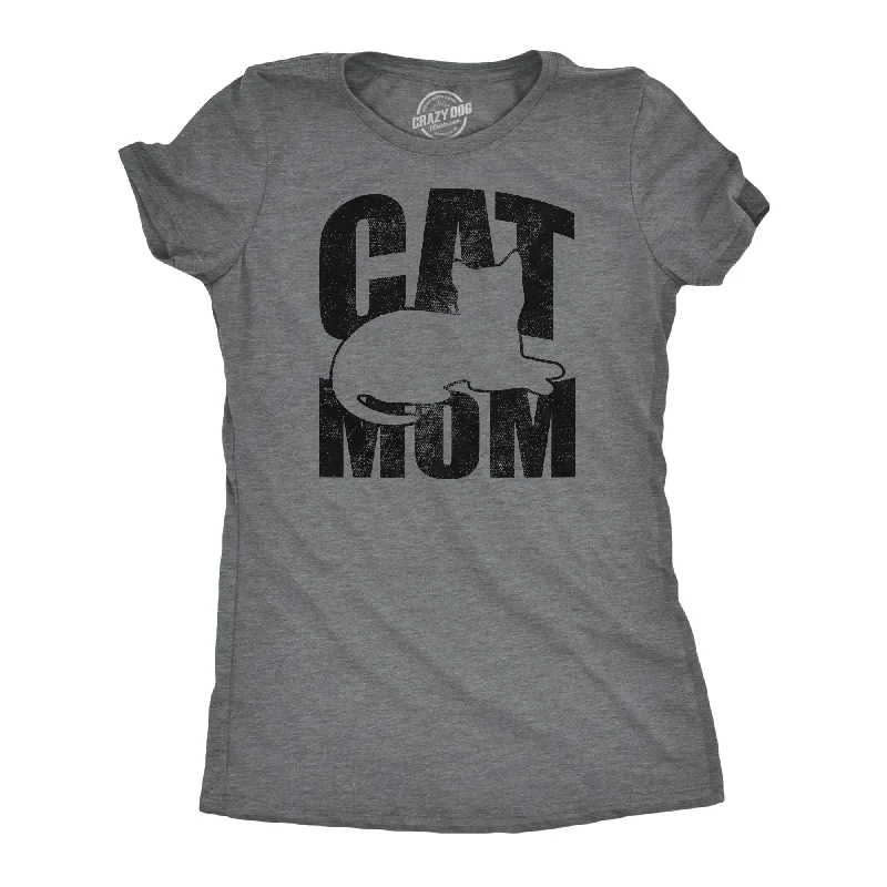 Muscle Women T Shirt for a Sporty and Casual LookCat Mom Outline Women's T Shirt