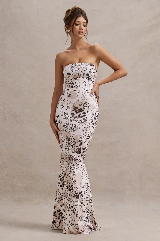 Ball Gown Women Dress with a Full Skirt for a Princess - like LookBall Gown Women Dress with a Full Skirt for a Princess - like LookCeremony | Leopard Print Bandeau Fishtail Maxi Dress