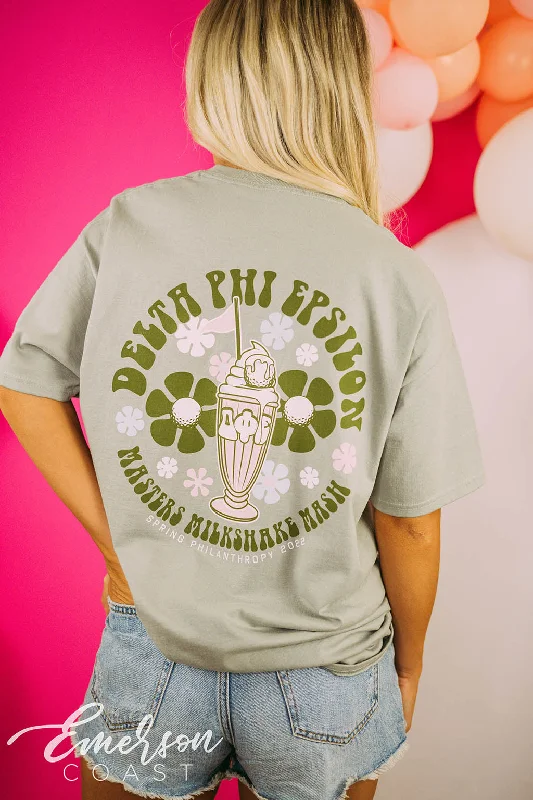 V - Neck Women T Shirt to Enhance the NecklineDelta Phi Epsilon Philanthropy Masters Milkshake Mash Tee