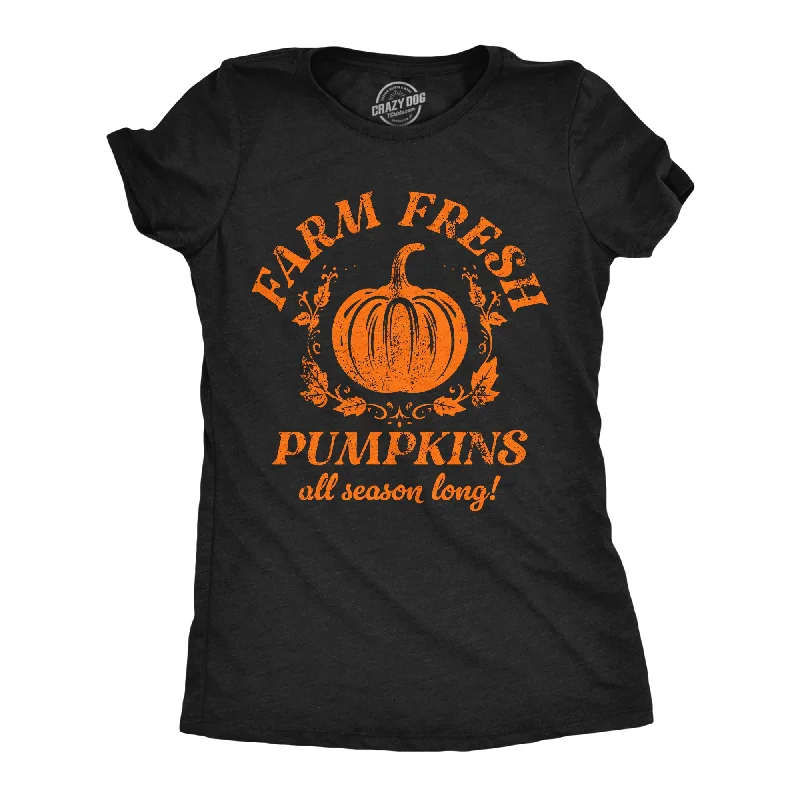 Pocketed Women T Shirt for Added FunctionalityFarm Fresh Pumpkins Women's T Shirt