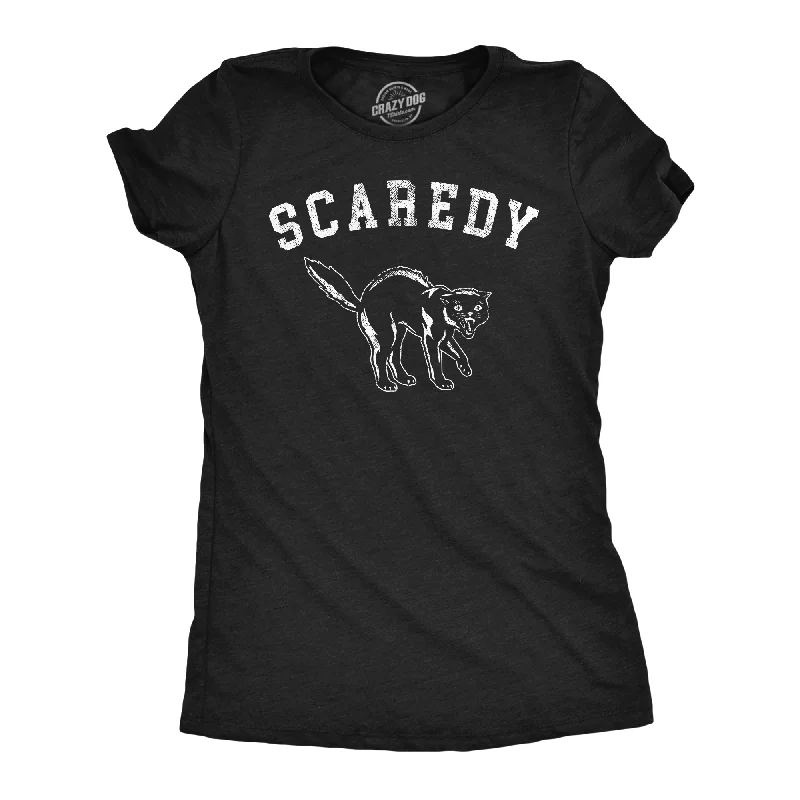 Pocketed Women T Shirt for Added FunctionalityScaredy Cat Women's T Shirt