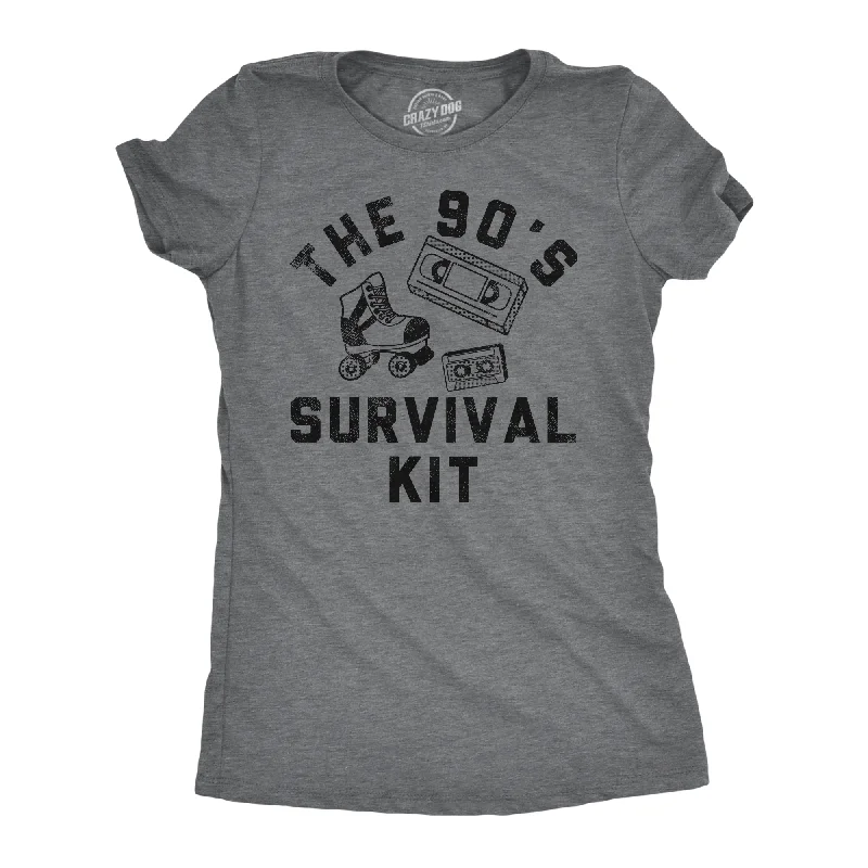 Embroidered Women T Shirt with Intricate DetailsThe 90s Survival Kit Women's T Shirt