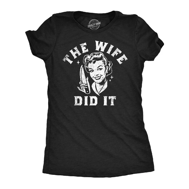 Ringer T Shirt Women with Retro - Inspired StripesThe Wife Did It Women's T Shirt