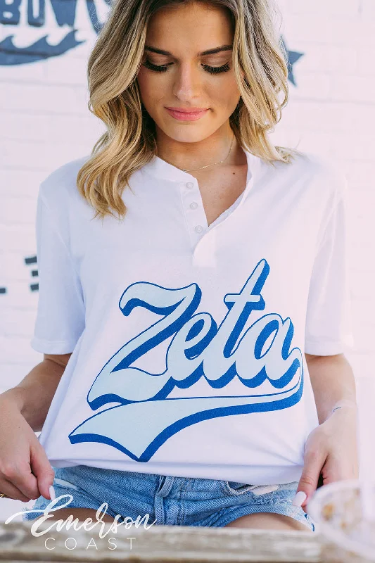 V - Neck Women T Shirt to Enhance the NecklineZeta Tau Alpha PR Henley Tee