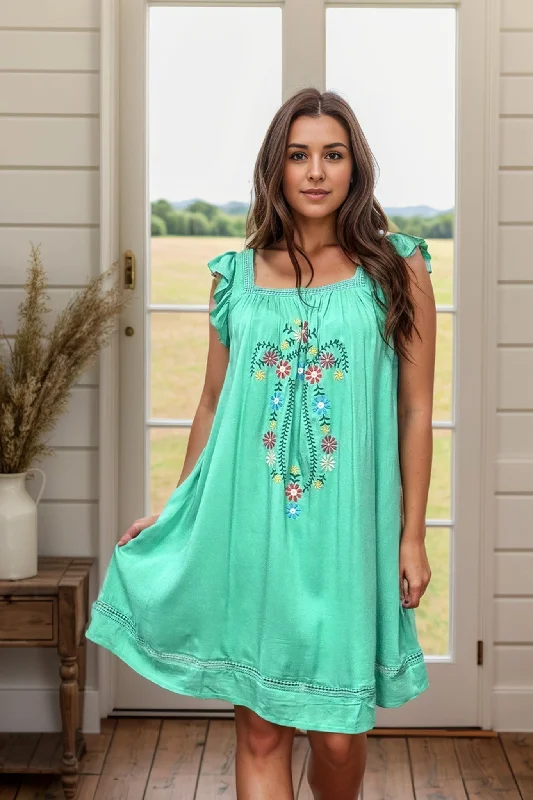 Plus Size Women Dress with a Flattering A - Line Cut for Comfort and StyleAngel Under Cover - Embroidered Dress