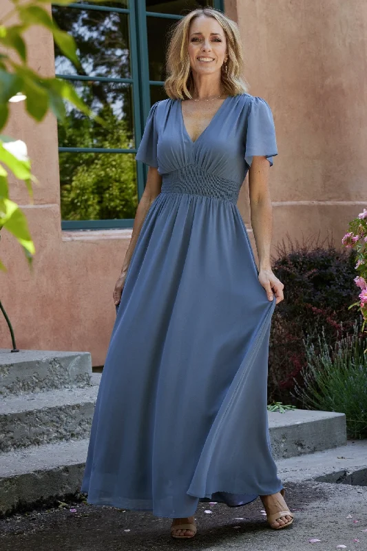 Strapless Women Dress with a Built - in Bra for Comfort and SupportStrapless Women Dress with a Built - in Bra for Comfort and SupportBirdie Maxi Dress | Whisper Blue